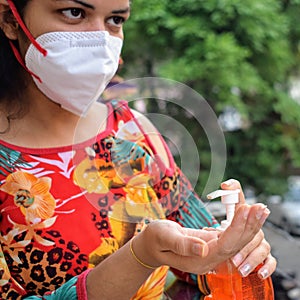 coronavirus pandemic. Surgical protective antiviralÃÂ  mask. Medical respiratory bandage face. Concept of coronavirus COVID 19
